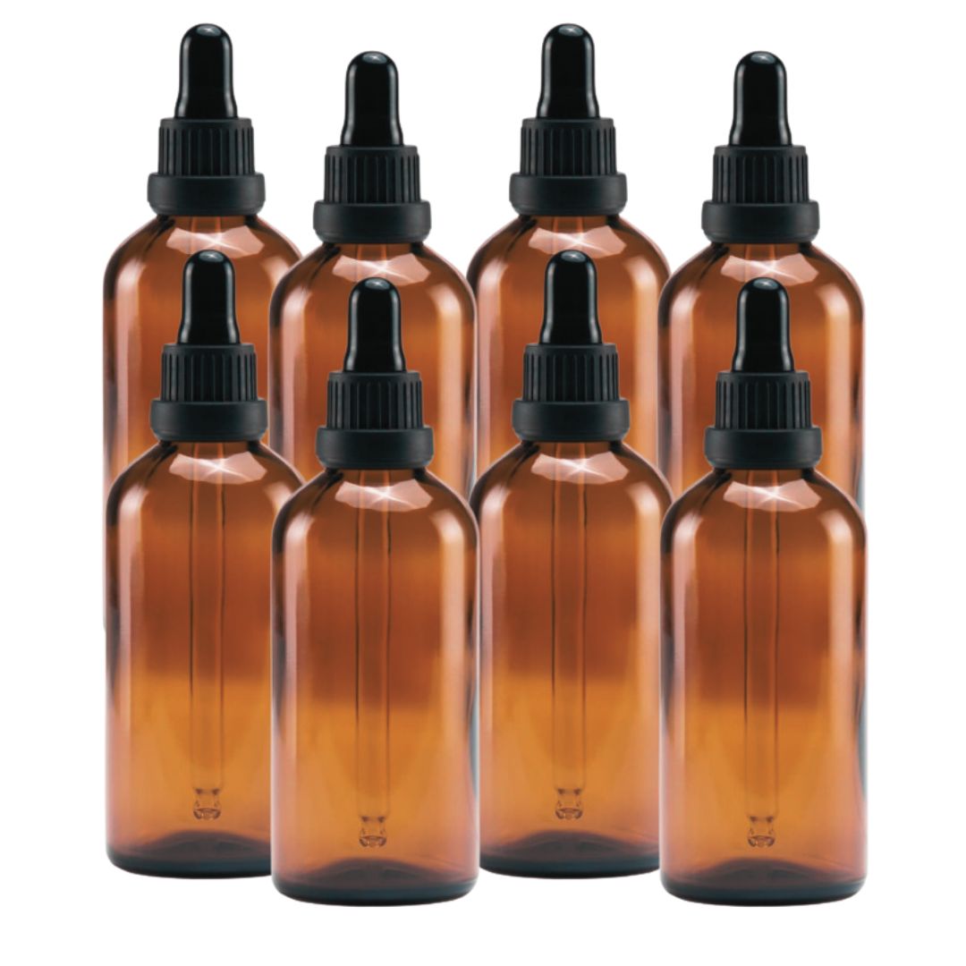 Bulk Empty Amber Glass Tincture Bottles 100ml