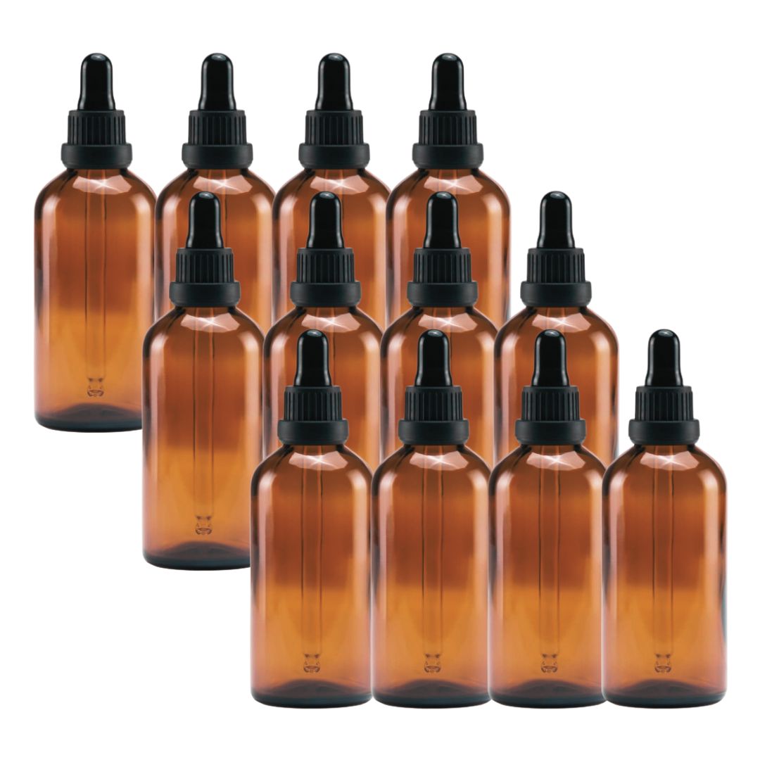 Bulk Empty Amber Glass Tincture Bottles 100ml