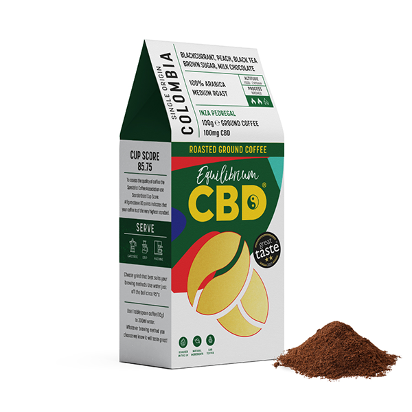 Equilibrium CBD 100mg Full Spectrum Ground Coffee Beans - 100g (Buy 1 Get 1 Free)