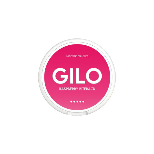 20mg GILO Nicotine Pouch Raspberry Biteback - 20 Pouches (Buy 1 Get 1 Free)